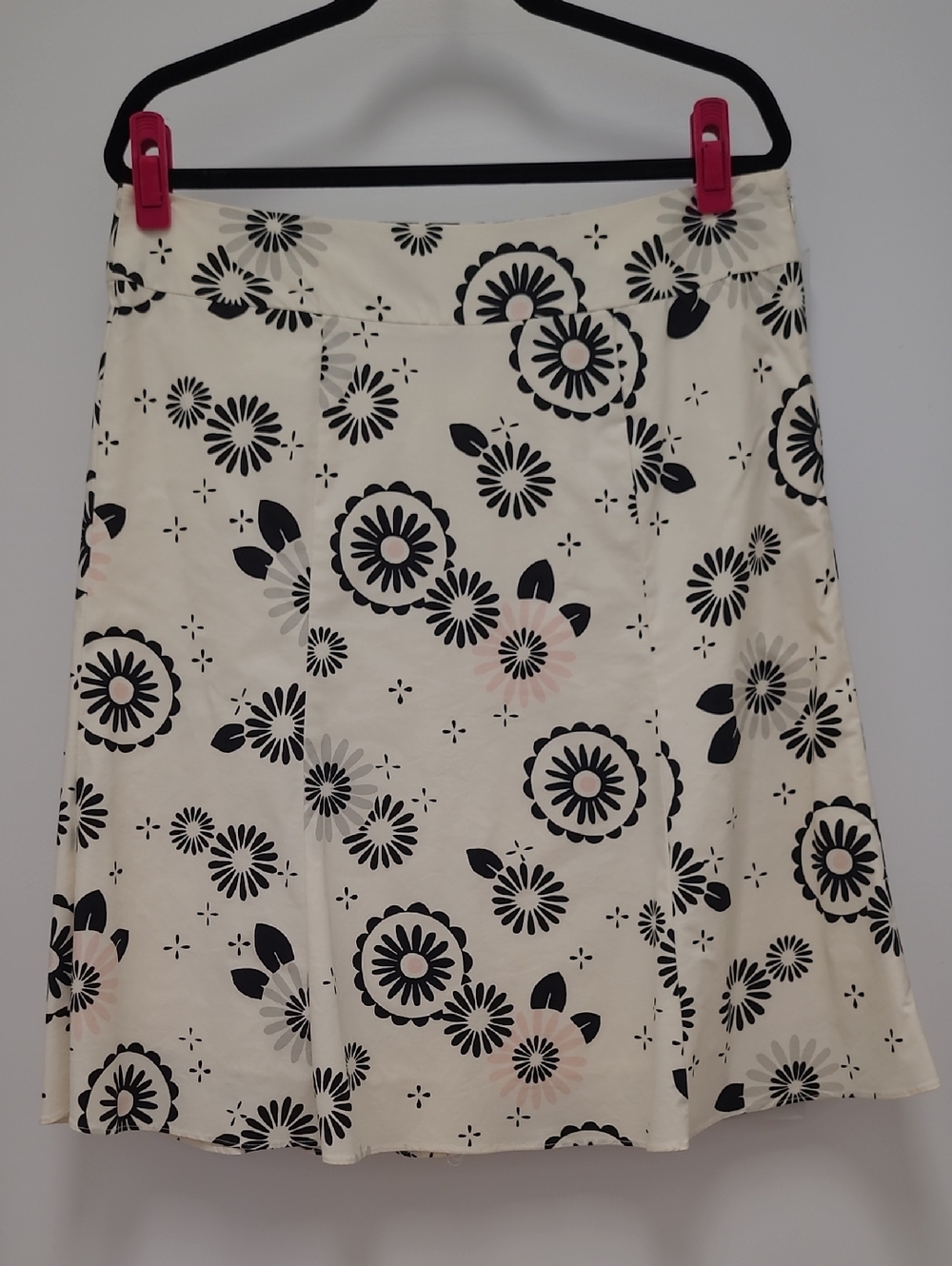 Women’s Cream Floral A-Line Skirt
